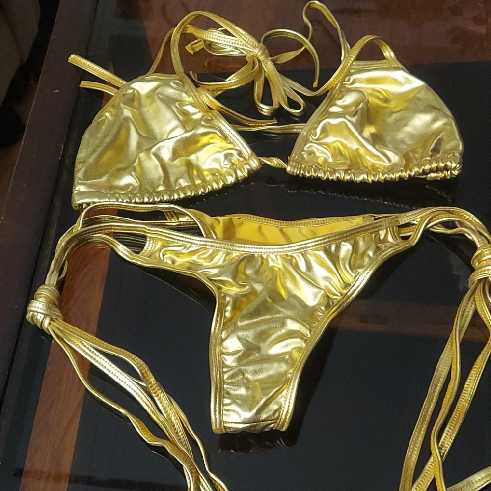 Gold swin suit